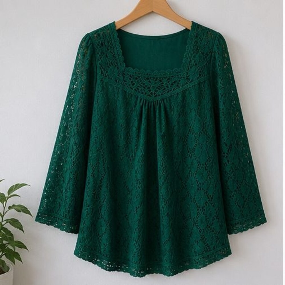 Emerald Smocked Top